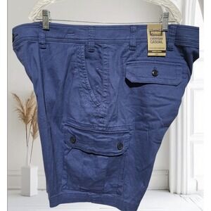 Foundry Supply Cargo Shorts Mens Big & Tall 46x10 Blue Comfort Stretch Waistband